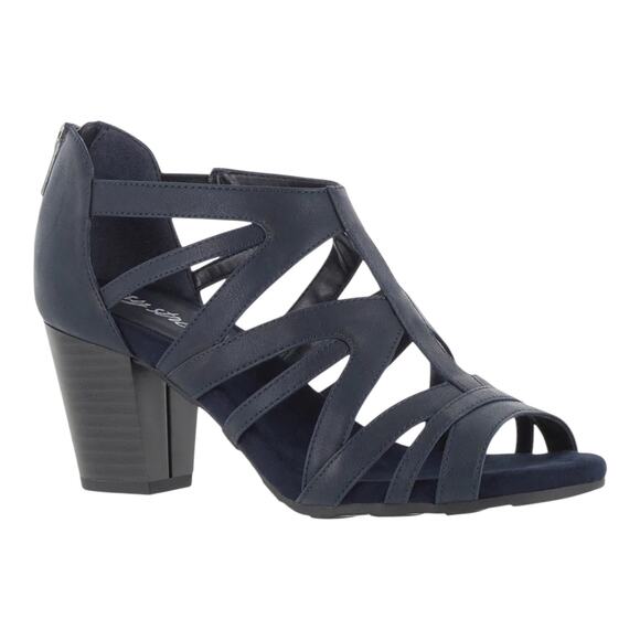 Easy Street Women’s Amaze Caged Sandals Navy Size 10 - Picture 1 of 4